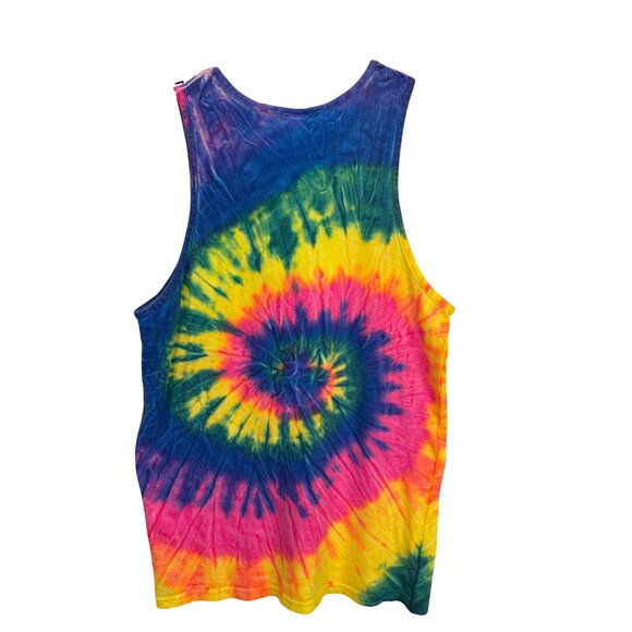 Block Island Tie Dye Tank Top Rainbow Sleeveless Shirt Unisex Medium - Picture 3 of 4